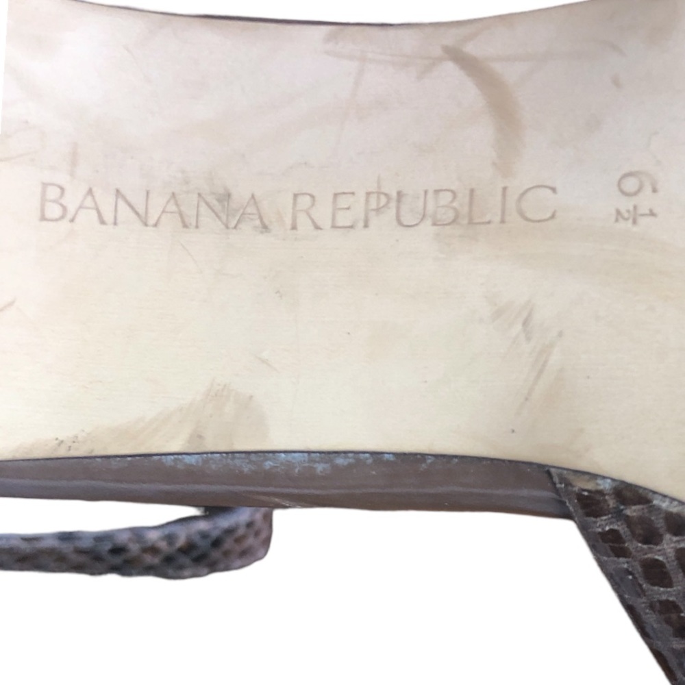 Banana Republic 3.5”Heels Faux Snakeskin Brown/Black w/Ankle strap Size 6.5 - Picture 6 of 6